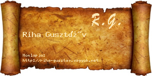 Riha Gusztáv névjegykártya